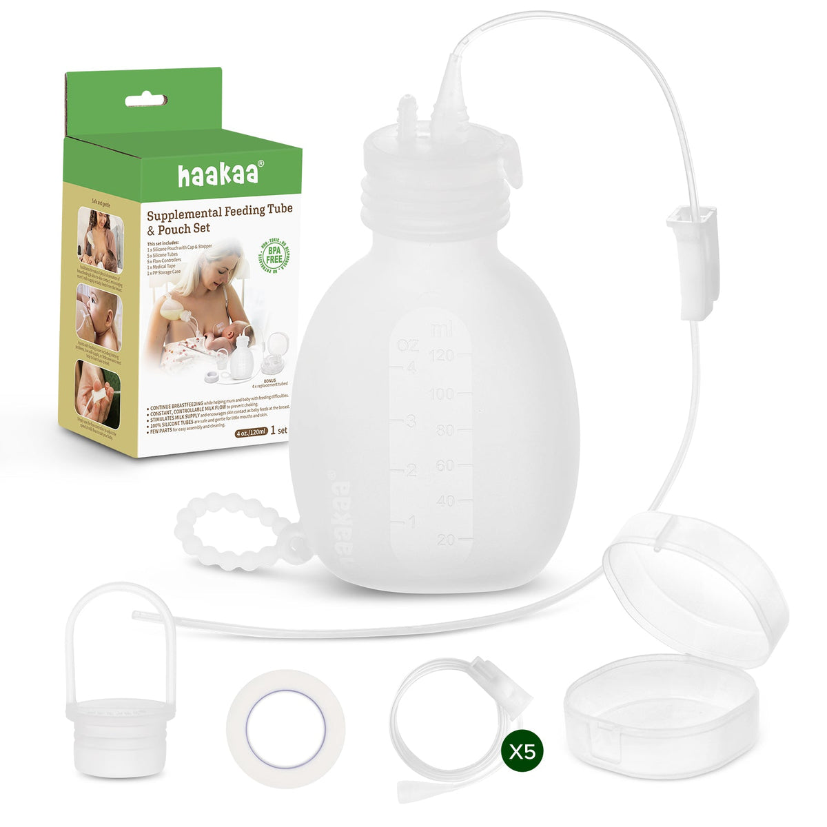 Haakaa supplemental feeding tube and pouch set