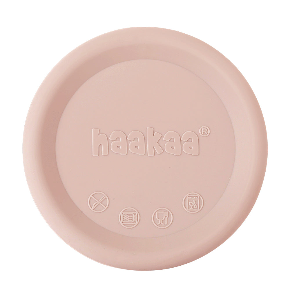 Haakaa silicone breast pump lid in blush