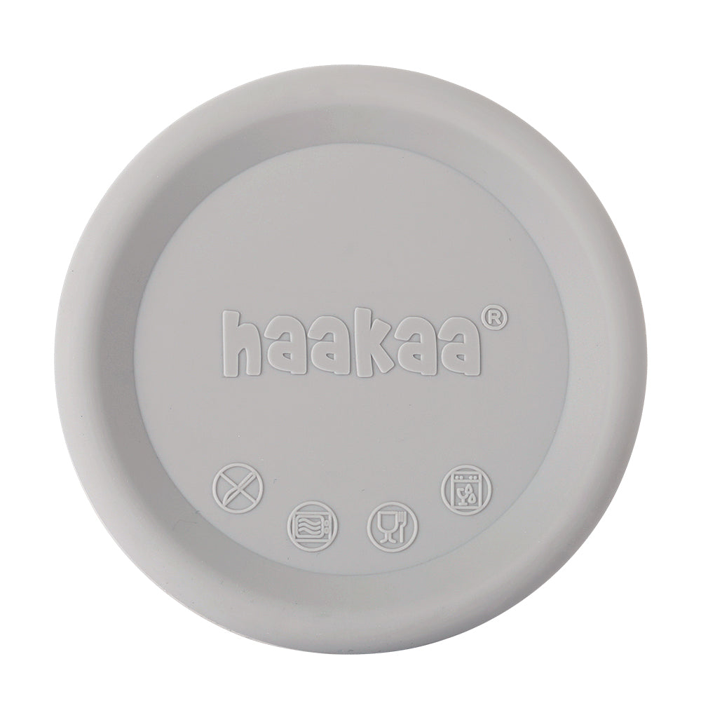 Haakaa silicone breast pump lid in grey