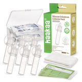 Haakaa silicone colostrum collector set, six 4 mL collectors with storage case